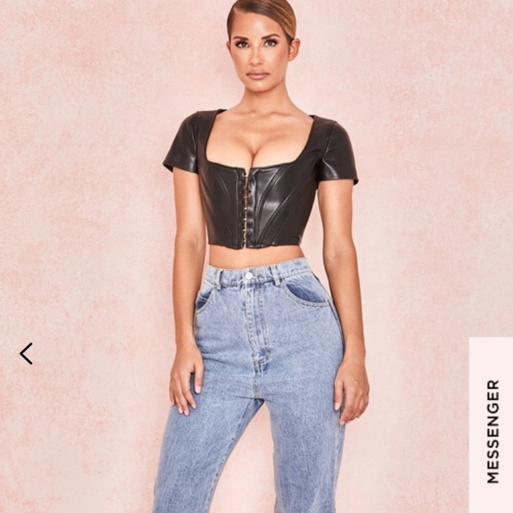 House of CB black vegan crop top